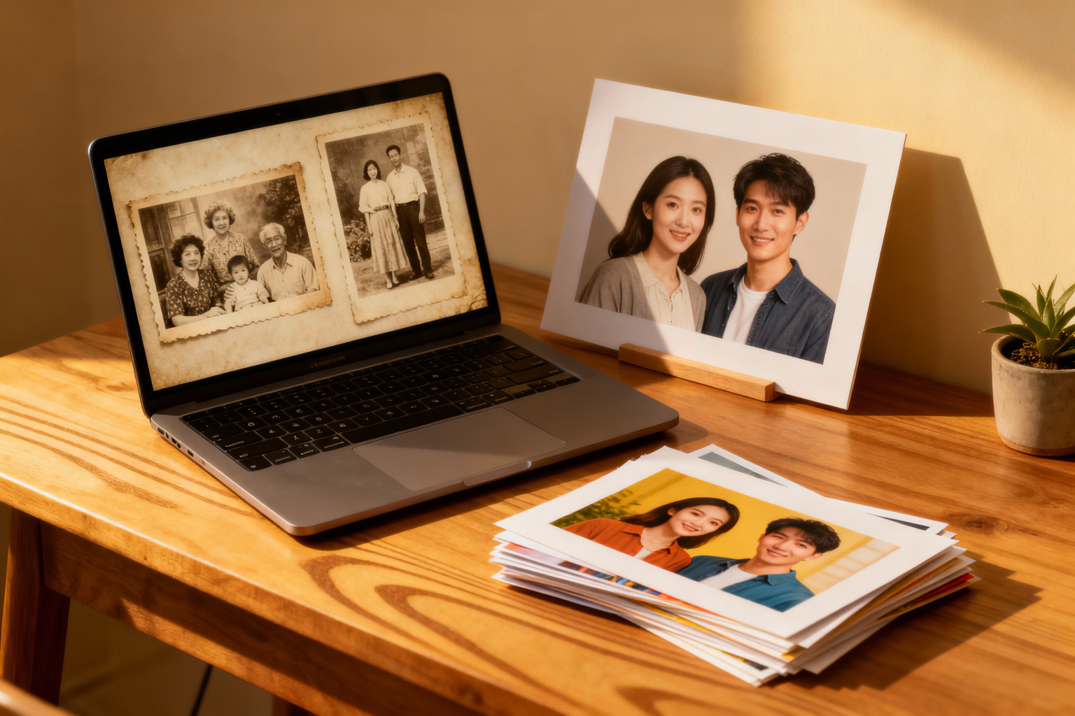 a laptop showing scanned vintage