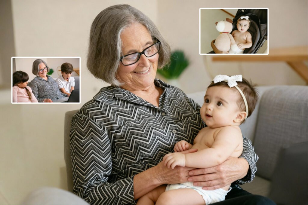 grandmother and baby