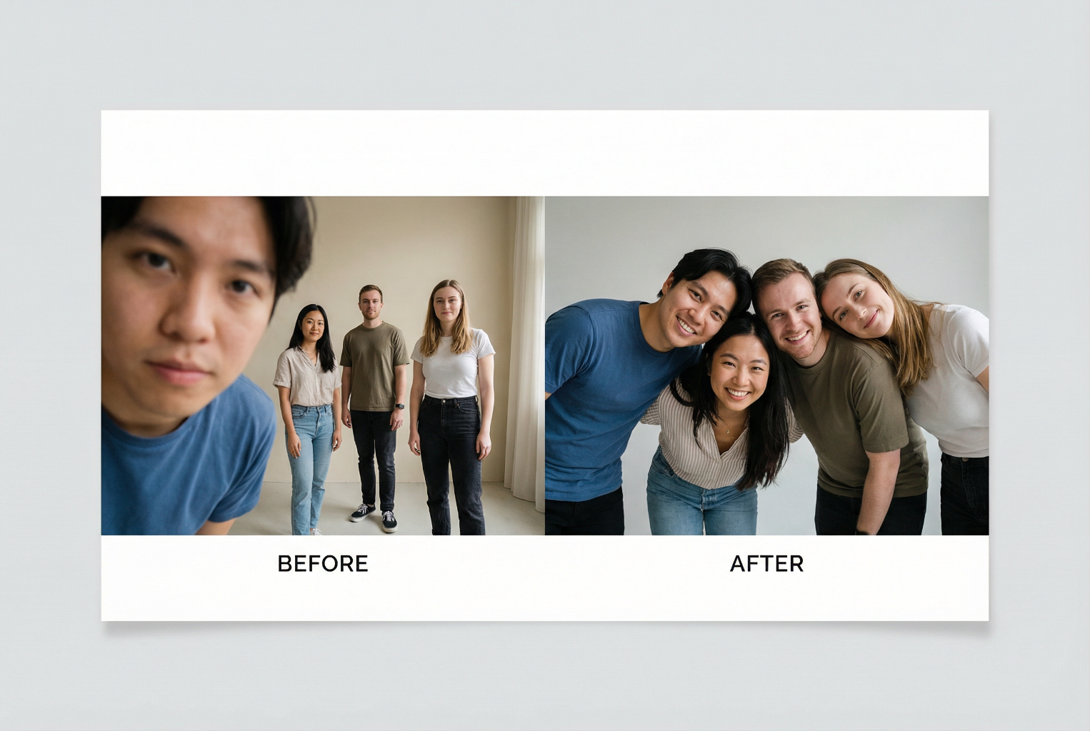 group photo comparison of the same small group