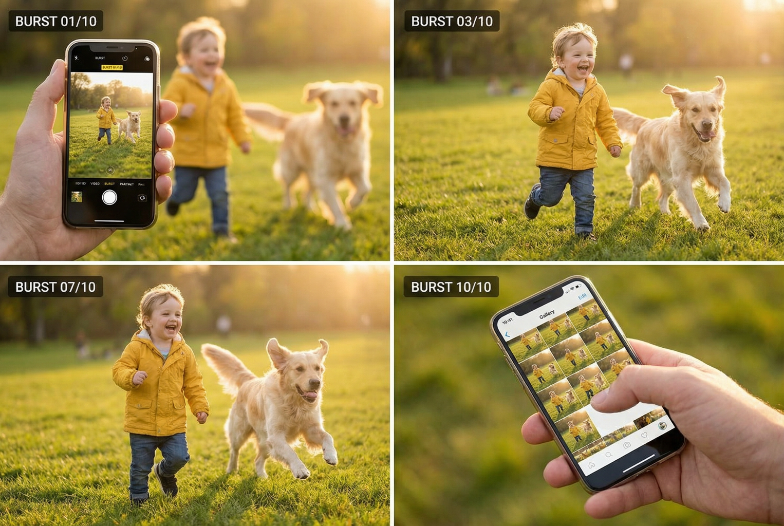 realistic multi frame sequence showing a moving subject