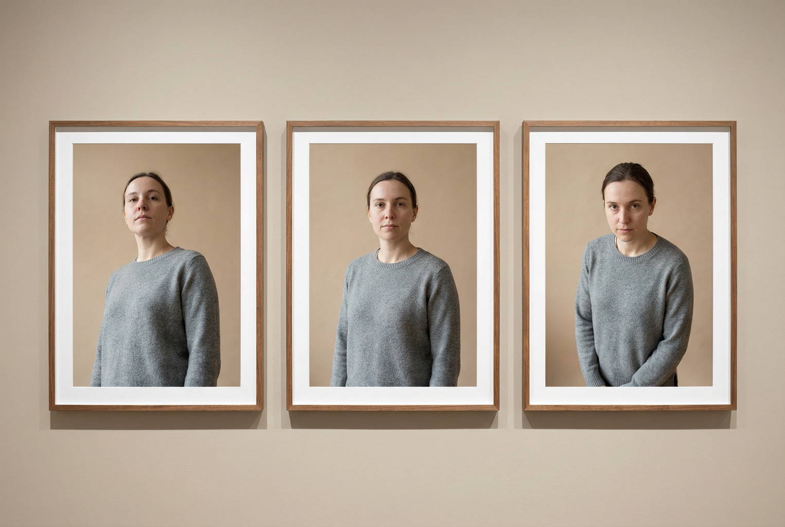 series style image with three portrait frames