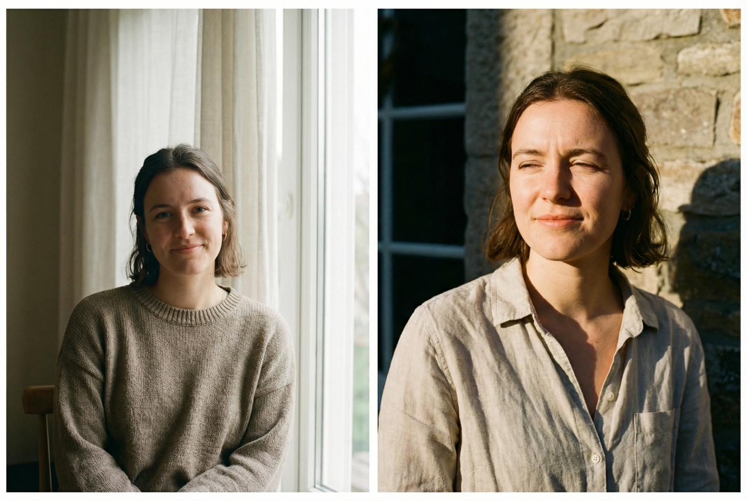 two portraits of the same person