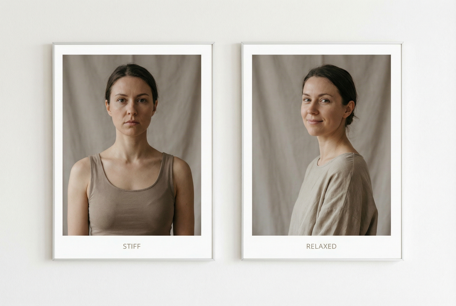 two portraits of the same person side by side l